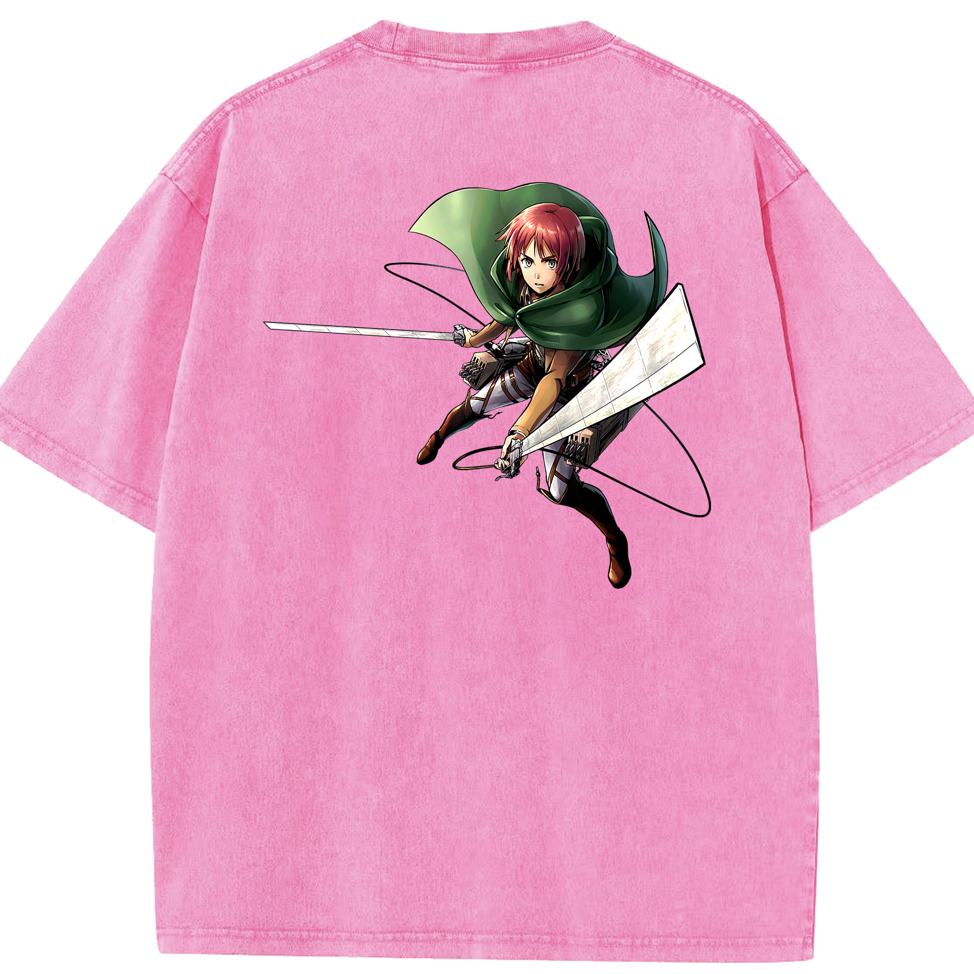 （画像用） 進撃の巨人 Attack on Titan 綿100% ヴィンテージ風 半袖Tシャツ（背面プリント）